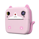 Set Camera Instantanee pentru Copii, Flippy, Ecran HD 2.4'', 24MP, 720P Video, 1200 mAh, cu Functie de Printare Alb-Negru, cablu USB-C, Bluetooth, Compatibil iOS/Android, Imprimare APP, Model Kitty, Roz - vivimall.ro
