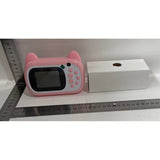 Set Camera Instantanee pentru Copii, Vivimall, Camera Selfie, Ecran HD 2.4'', 24MP, 1080P Video, 1200 mAh, cu Functie de Printare Alb-Negru, cablu USB-C, Bluetooth, Compatibil iOS/Android, Imprimare APP, Model Pisicia Emoji, Roz - vivimall.ro