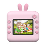 Set Camera Instantanee pentru Copii, Flippy, Ecran HD 2.4'', 24MP, 720P Video, 1200 mAh, cu Functie de Printare Alb-Negru, cablu USB-C, Bluetooth, Compatibil iOS/Android, Imprimare APP, Model Iepure, Roz - vivimall.ro
