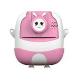 Set Camera Instantanee pentru Copii, Flippy, Ecran HD 2.4'', 24MP, 720P Video, 1200 mAh, cu Functie de Printare Alb-Negru, cablu USB-C, Bluetooth, Compatibil iOS/Android, Imprimare APP, Model Iepure Emoji, Roz - vivimall.ro