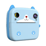 Set Camera Instantanee pentru Copii, Flippy, Ecran HD 2.4'', 24MP, 720P Video, 1200 mAh, cu Functie de Printare Alb-Negru, cablu USB-C, Bluetooth, Compatibil iOS/Android, Imprimare APP, Model Kitty, Albastru - vivimall.ro