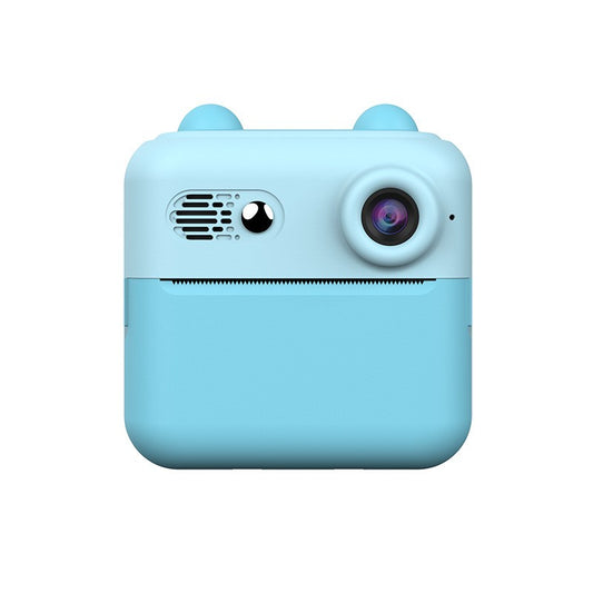Aparat foto instant pentru copii Vivimall, culoare albastru, vedere frontală cu ecran HD 2.4 inch