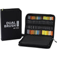Set Carioci pe Baza de Apa, Vivimall, 2 in 1, pentru Pictura, Caligrafie, 60 Culori, Penar Negru, Corp Carioca Negru, 26.5 x 17.5 x 4.5 cm, Multicolor - vivimall.ro