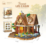 Detaliu piese ABS multicolor din setul de construcție Flippy Forest Log Cabin, 860 componente