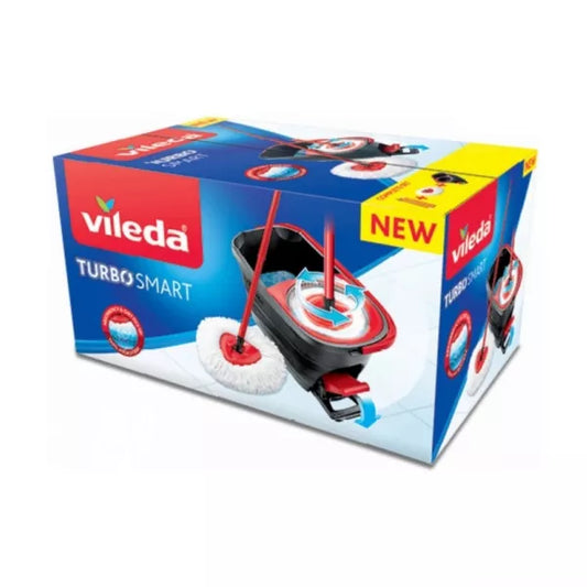 Vileda Turbo Smart — Set mop rotativ cu găleată și pedală - vivimall.ro