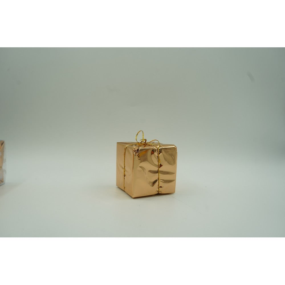 12 Darabos Karácsonyi Dísz Készlet, Gömb Formájú, Réz/, Polisztirol, Csillámos Bevonattal, Doboz 6 Cm Mélység X 23 Cm Hossz X 18 Cm Magasság