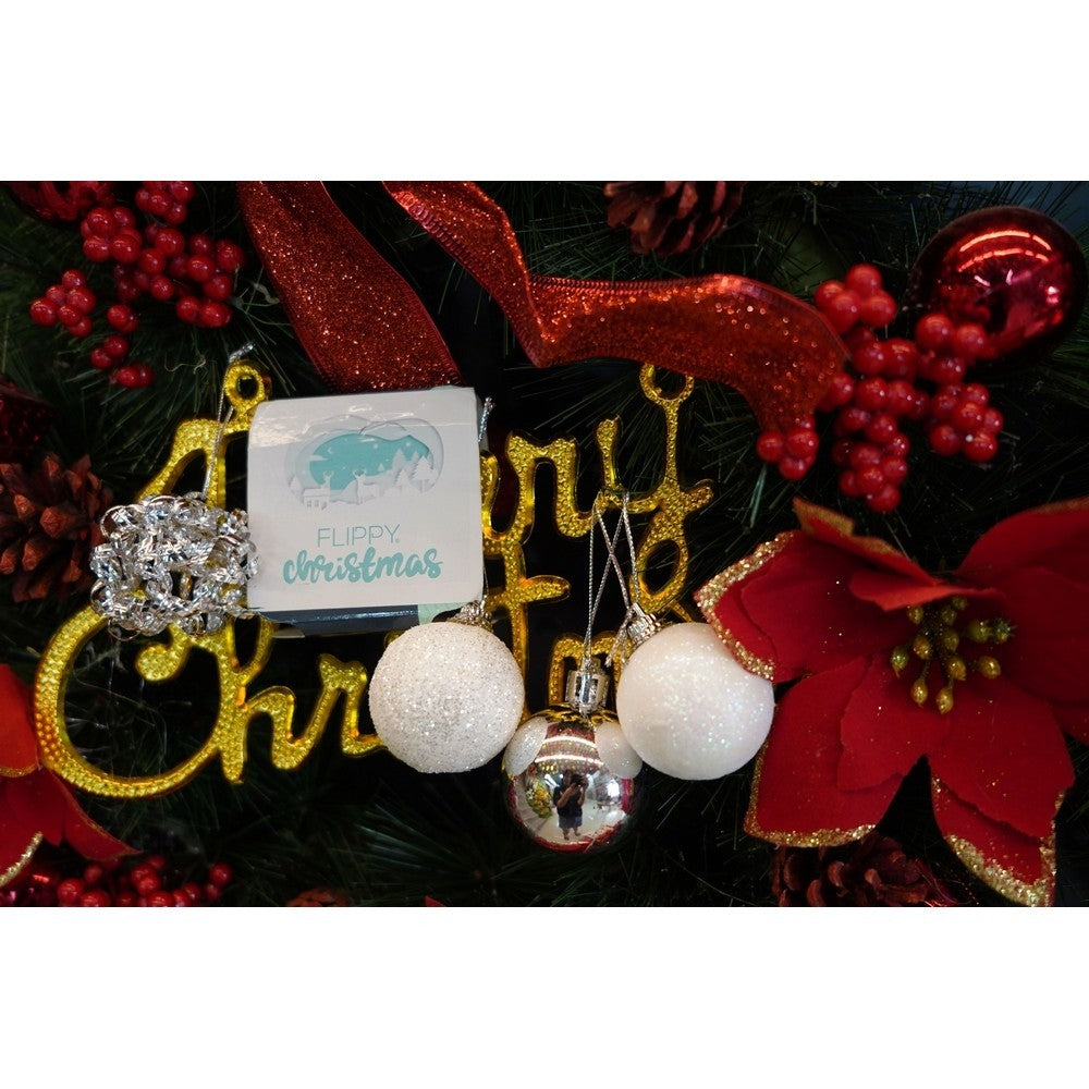 Set De 20 Ornamente De Brad, De Tip Glob, Alb/, Din Polistiren, Cu Finisaj Sclipitor, Cutie 4 Cm Adancime X 20 Cm Lungime X 16 Cm Inaltime