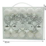 Set De 20 Ornamente De Brad, De Tip Glob, Alb/, Din Polistiren, Cu Finisaj Sclipitor, Cutie 4 Cm Adancime X 20 Cm Lungime X 16 Cm Inaltime