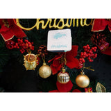20 darabos karácsonyi díszkészlet, gömb alakú, polisztirolból készült, csillámos bevonattal, doboz méretei: 4 cm mélység x 20 cm hosszúság x 16 cm magasság