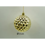 Set de 24 ornamente de brad, Vivimall, de tip Glob, Rosu/ Auriu, cu ø de 8 cm, din plastic, cu finisaj sclipitor , cutie  19  cm lungime x 42  cm inaltime x 19  cm adancime - vivimall.ro