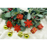 Set de 24 ornamente de brad, Vivimall, de tip Glob, Rosu/ Auriu, din polistiren, cu finisaj sclipitor , cutie  3  cm adancime x 20  cm lungime x 14  cm inaltime - vivimall.ro