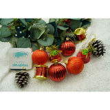 Set de 24 ornamente de brad, Vivimall, de tip Glob, Rosu/ Maro, din polistiren, cu finisaj sclipitor , cutie  5  cm adancime x 29  cm lungime x 19  cm inaltime - vivimall.ro