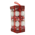 Set de 35 ornamente de brad, Vivimall, de tip Glob, Alb/ Rosu, din polistiren, cu finisaj sclipitor , cutie  11  cm adancime x 19  cm inaltime x 11  cm lungime) - vivimall.ro