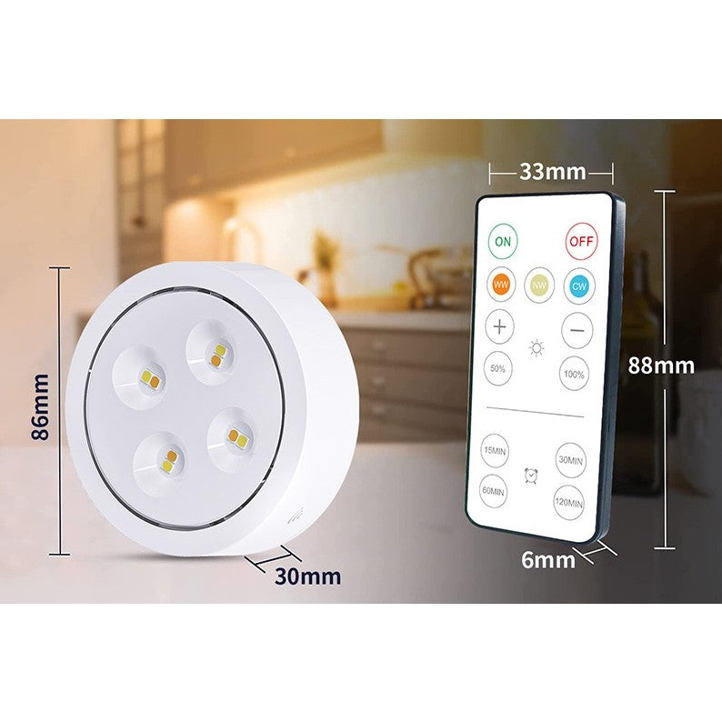 Set De 6 Lampi Led Fara Fir, Cu Baterii, 3 Culori De Lumina, Cu 2 Telecomenzi, Din Plastic - vivimall.ro