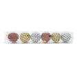 Set de 6 ornamente de brad, Vivimall, de tip Glob, Multicolor, cu ø de 6 cm, din metal, cu finisaj sclipitor , cutie  6  cm adancime x 34  cm lungime x 6  cm inaltime - vivimall.ro