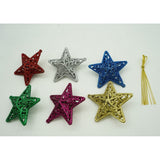Set De 6 Ornamente De Brad, De Tip Stea, Din Plastic, Cu Finisaj Sclipitor, Cutie 3 Cm Adancime X 31 Cm Lungime X 9 Cm Inaltime