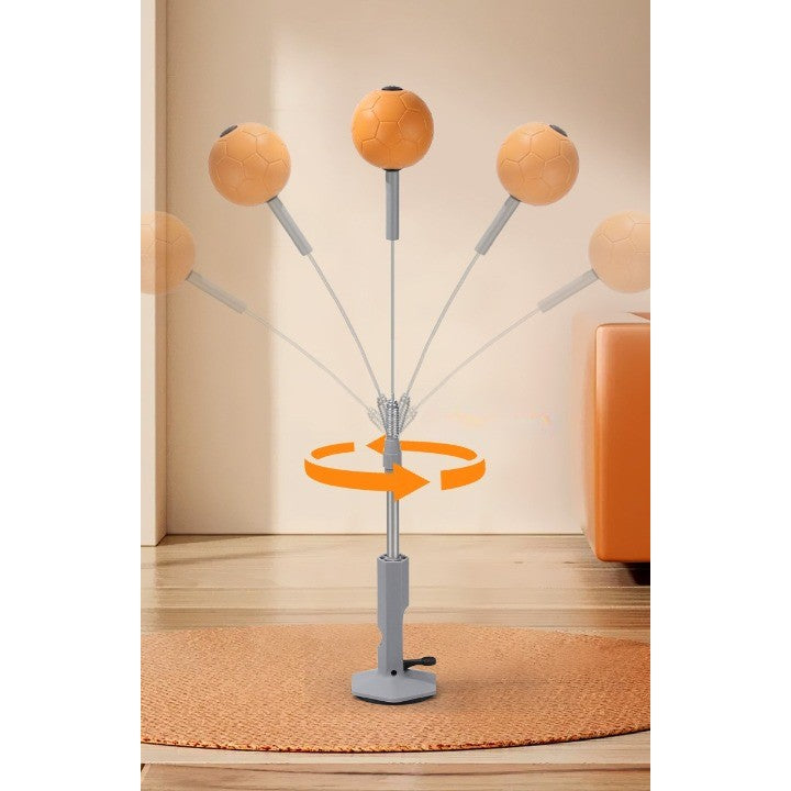 Set de Box cu Minge, Vivimall, cu Ventuza de Prindere, Extensibil, Inaltime Reglabila 130-152 cm, pentru Copii si Adulti, Minge de 11 cm, Portocaliu - vivimall.ro