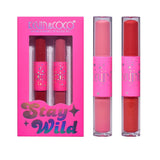 Set de Buze, KEVIN & COCO, Stay Wild 4 Culori, 2 Gloss-uri si 2 Rujuri Mate, 15.1 x 8.1 x 2cm, Roz/Rosu - vivimall.ro