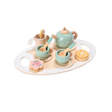 Set de Ceai Vivimall, din Lemn, 15 Piese, Vopsea Ecologica, +36 Luni, Multicolor Pastel - vivimall.ro