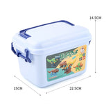 Set de Constructie/Asamblare, Vivimall, 4 Dinozauri, cu Bormasina Electrica, Baterii 2 x AA, Surubelnita si Cutie Depozitare, 22.5 x 14.5 x 15 cm, Multicolor - vivimall.ro