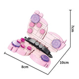 Piesele setului de construcție Flippy Fluture, 115 componente plastic ABS roz, detaliu