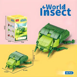 Piesele setului de construcție Flippy Scarabeu din plastic ABS, 98 componente, detaliu culoare verde