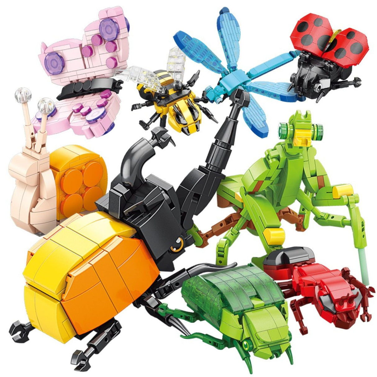 Detaliu cornul gândacului rinocer, model 3D Flippy asamblat, plastic ABS rezistent
