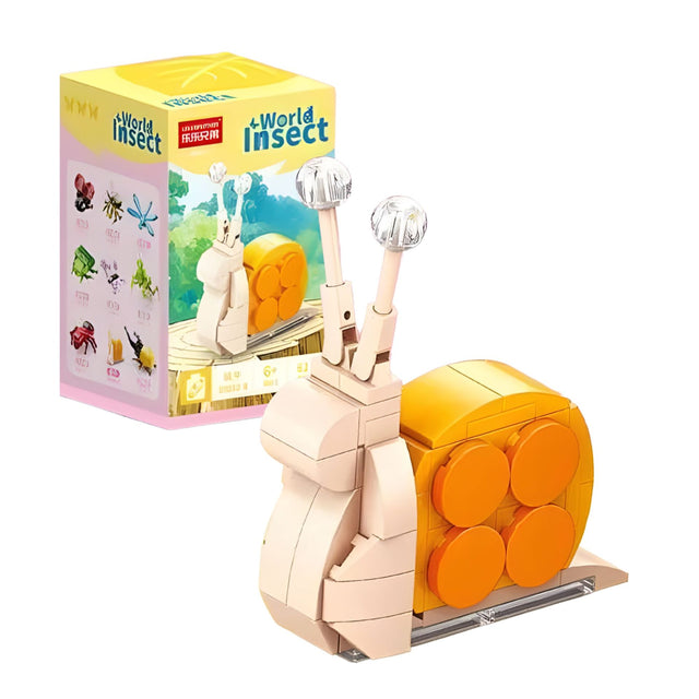 Set de construcție Flippy Melc 3D, 62 piese plastic ABS, colecția Lumea Insectelor Mini, vedere frontală