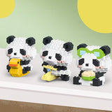 Set de Constructie, Flippy, Model Panda cu Bambus, 159 Piese, Model 3D, Jucarie Educativa STEM, +6 Ani, Plastic ABS, 7.8 x 4.1 x 11.3 cm, Mov - vivimall.ro