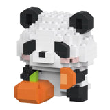 Set construcție Flippy Panda cu Dovleac, vedere din spate model 3D asamblat, plastic ABS