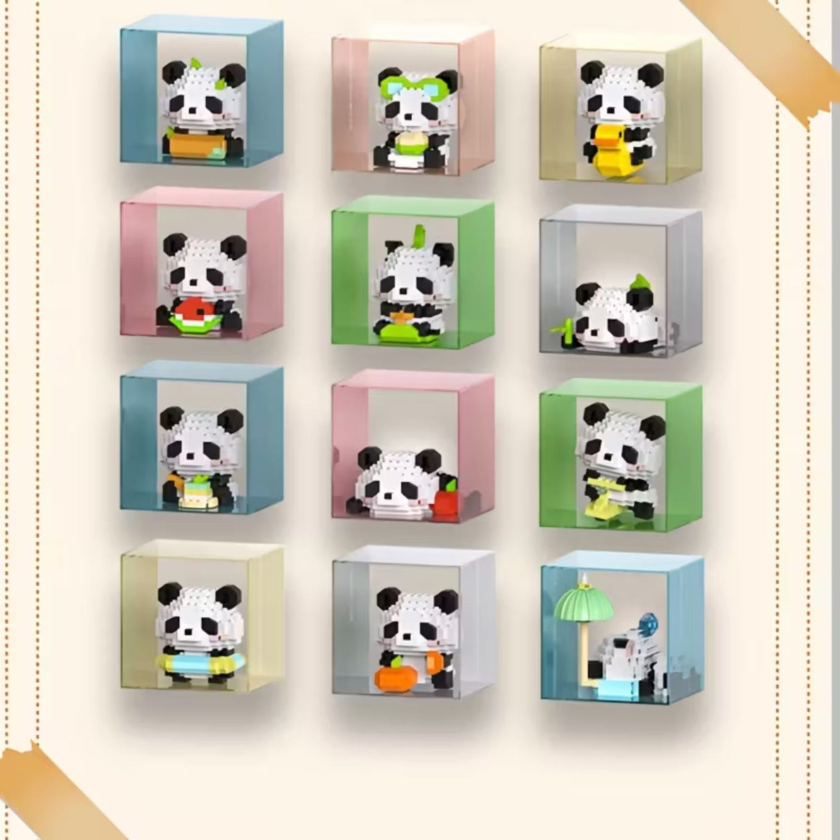 Set de Constructie, Flippy, Model Panda cu Suc de Cocos, 168 Piese, Model 3D, Jucarie Educativa STEM, +6 Ani, Plastic ABS, 7.8 x 4.1 x 11.3 cm, Albastru Deschis - vivimall.ro