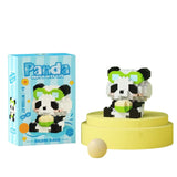 Set de Constructie, Flippy, Model Panda cu Suc de Cocos, 168 Piese, Model 3D, Jucarie Educativa STEM, +6 Ani, Plastic ABS, 7.8 x 4.1 x 11.3 cm, Albastru Deschis - vivimall.ro