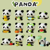Set de Constructie, Flippy, Model Panda cu Umbrela, 153 Piese, Model 3D, Jucarie Educativa STEM, +6 Ani, Plastic ABS, 7.8 x 4.1 x 11.3 cm, Roz - vivimall.ro