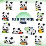 Set de Constructie, Flippy, Model Panda cu Umbrela, 153 Piese, Model 3D, Jucarie Educativa STEM, +6 Ani, Plastic ABS, 7.8 x 4.1 x 11.3 cm, Roz - vivimall.ro