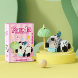 Set de Constructie, Flippy, Model Panda cu Umbrela, 153 Piese, Model 3D, Jucarie Educativa STEM, +6 Ani, Plastic ABS, 7.8 x 4.1 x 11.3 cm, Roz - vivimall.ro
