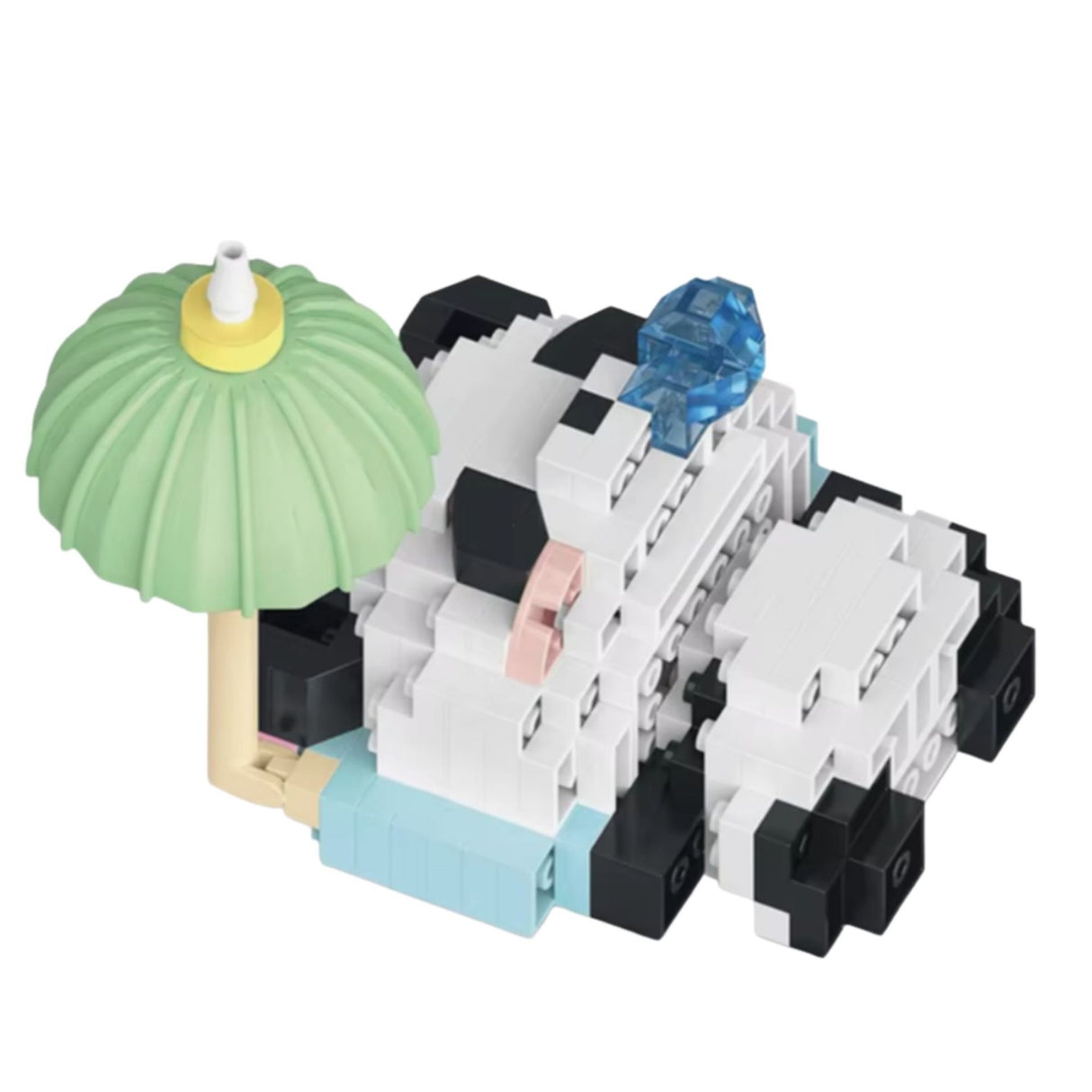 Set de Constructie, Flippy, Model Panda cu Umbrela, 153 Piese, Model 3D, Jucarie Educativa STEM, +6 Ani, Plastic ABS, 7.8 x 4.1 x 11.3 cm, Roz - vivimall.ro