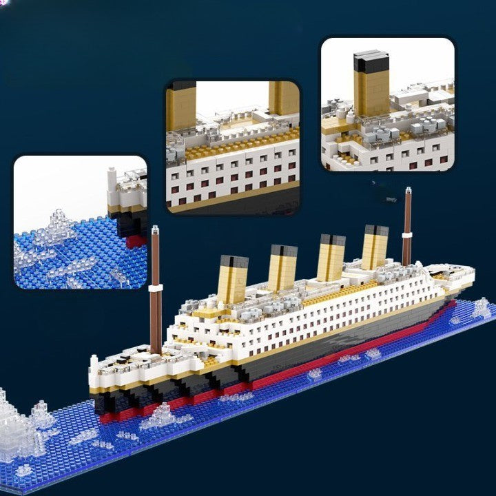 Set de Constructie Vaporul Titanic, Vivimall, 6 Ani, Ornament Creativ, 56x11x8 cm, 1787 de Piese, Multicolor, Resigilat - vivimall.ro
