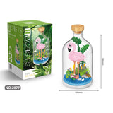 Setul Flippy Flamingo asamblat, model decorativ 3D din plastic, dimensiuni 10×19,6 cm