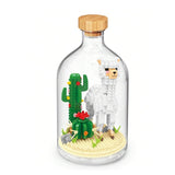 Set de construit în sticlă Flippy Alpaca, 543 piese plastic multicolor, vedere frontală ambalaj