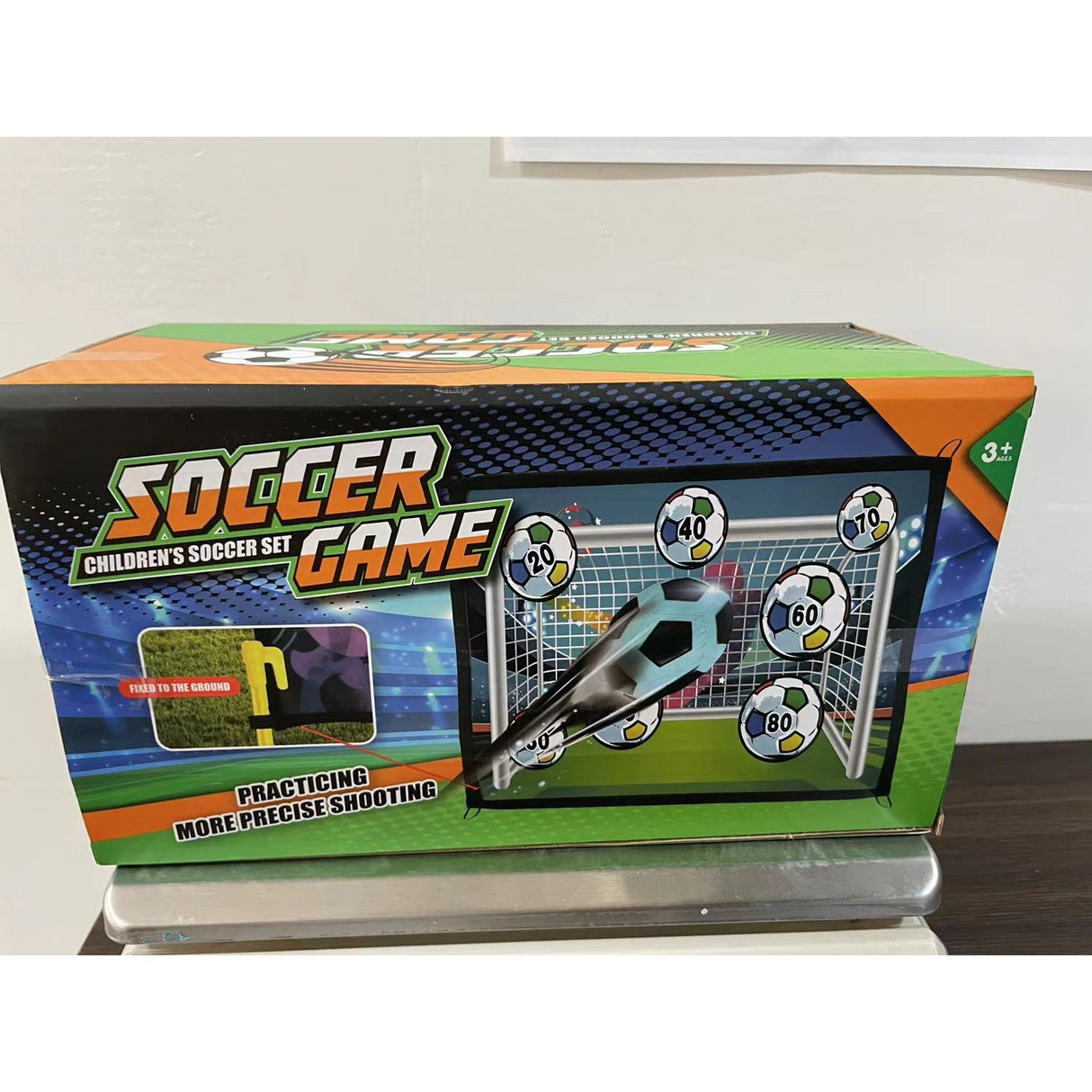 Set de Fotbal Vivimall, Joc Recreativ pentru Copii, Model Extraterestrii, Minge cu scai, Poarta din Material Textil, 150 x 100 cm - vivimall.ro