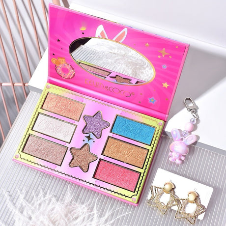 Paleta de Machiaj, KEVIN & COCO, Best Partner, Fard de Pleoape, Breloc si Cercei, 50 culori, 22 x 21 x 5cm - vivimall.ro