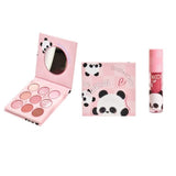 Set machiaj Kevin&Coco model Panda, paletă 9 nuanțe multicolor și lipgloss, vedere frontală