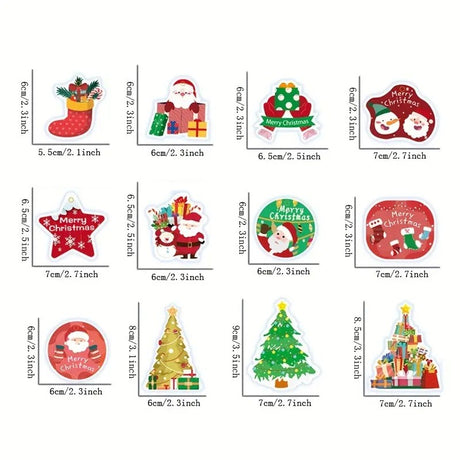 Set Decoratiuni de Craciun pentru Brad, Vivimall, Modele Variate, Sfoara Inclusa, 12 Piese, 6 x 7 cm, Model B, Multicolor - vivimall.ro