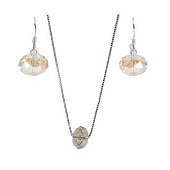 925 ezüst nyaklánc és fülbevaló szett Swarovski elemekkel