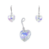 925 ezüst szett Swarovski elemekkel, szív