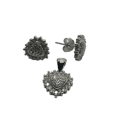 Set din Argint 925, model Inima cu Zirconii - vivimall.ro