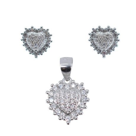Set din Argint 925, model Inima cu Zirconii - vivimall.ro