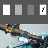 Set far si stop spate LED bicicleta, Vivimall, incarcare USB, rezistent la apa, 4 moduri de luminare, Plastic, Alb/Rosu, 10x6x4 cm - vivimall.ro