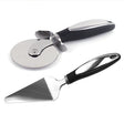 Feliator si Lopatica pentru Pizza, Vivimall, set din 2 ustensile, Otel Inoxidabil, Maner Antiderapant, 26.5 x 8 x 3 cm, Negru - vivimall.ro