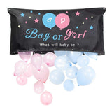 Set Gender Reveal, Vivimall, Balloon Drop Bag, din Plastic si Latex, 24 Baloane Roz si Albastru 13 cm, Sac pentru Baloane 60 x 120 cm, Multicolor - vivimall.ro